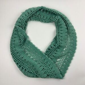 Scarf Womens Crocheted Infinity Green Acrylic